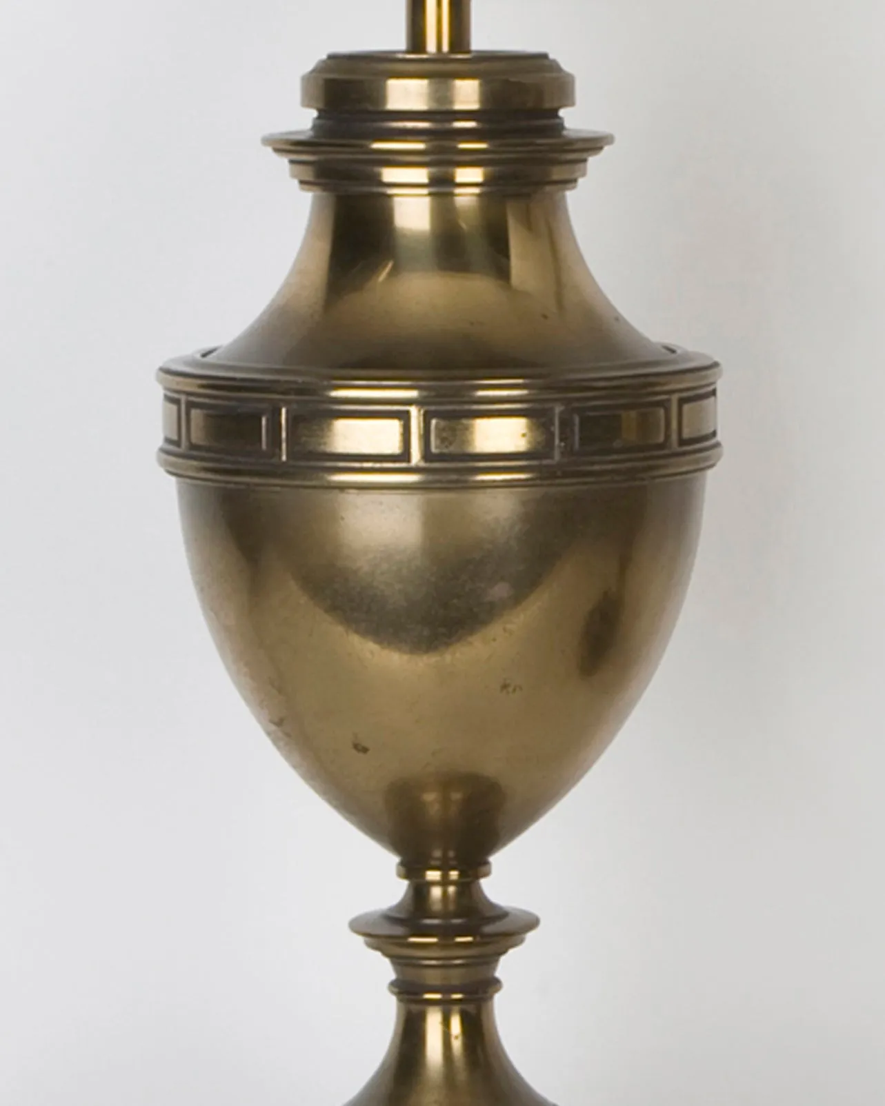 Neoclassical Urn Form Lamps with Geometric Bands