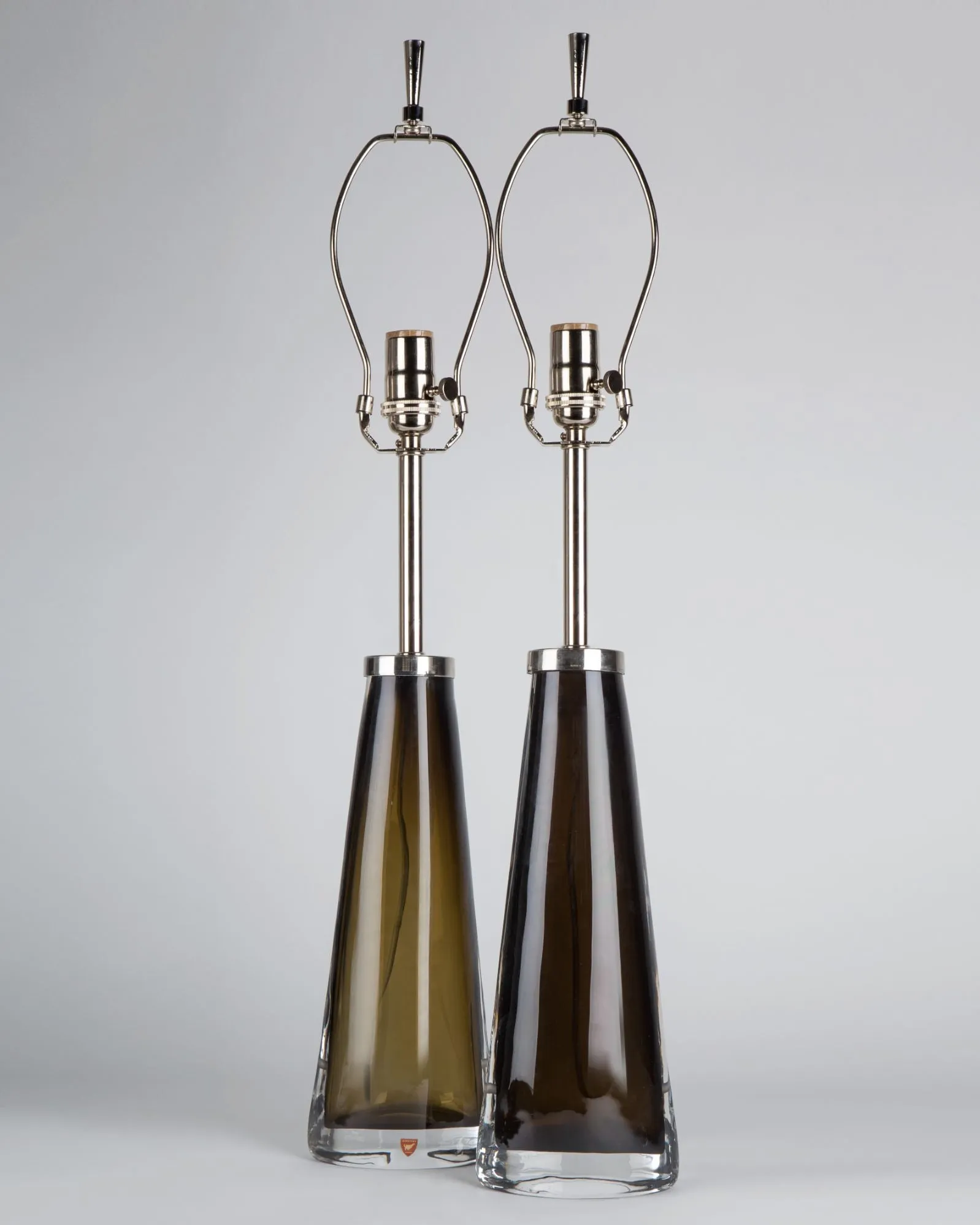 Olive Green Orrefors Glass Lamps