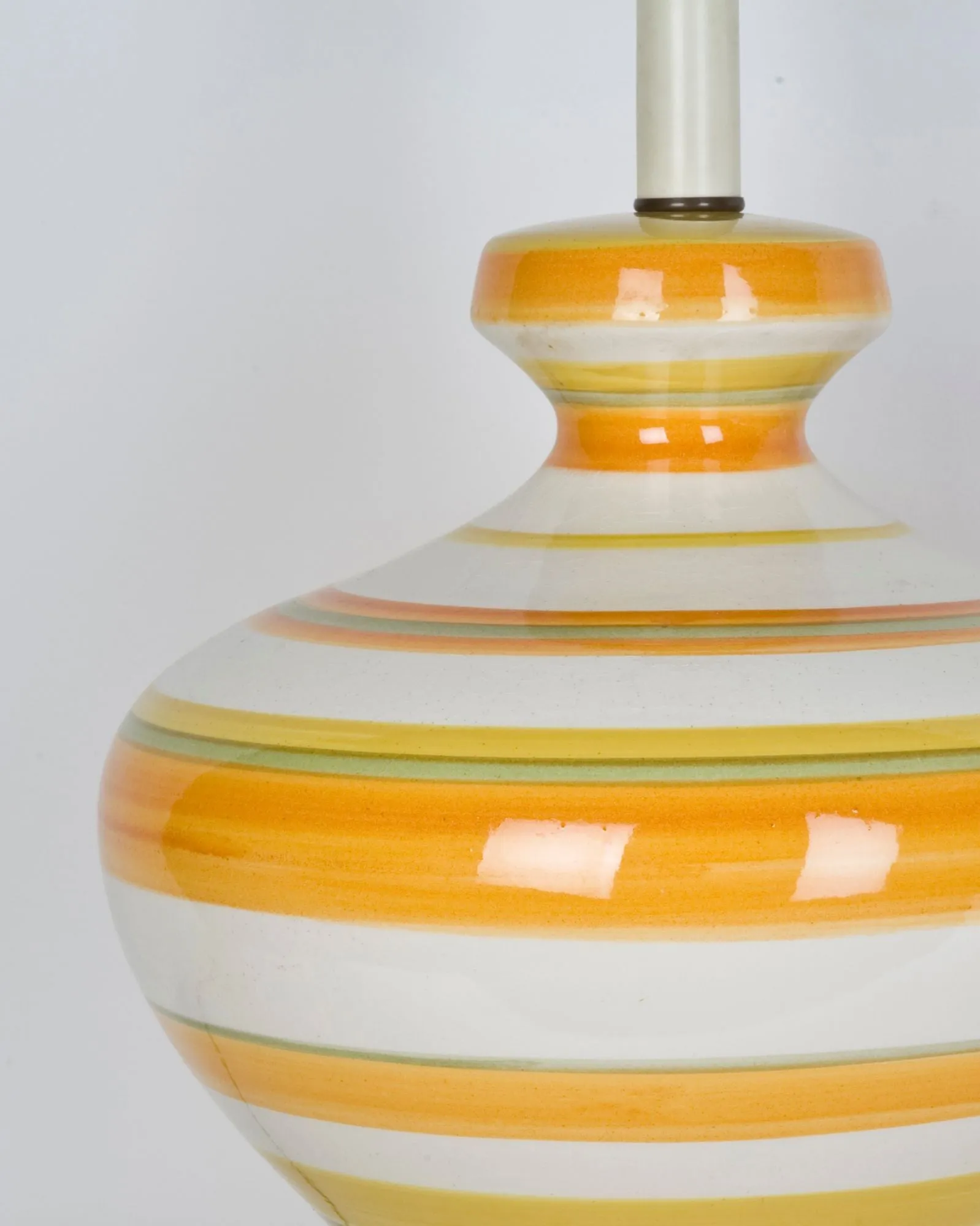 Orange and White Striped Ceramic Lamps