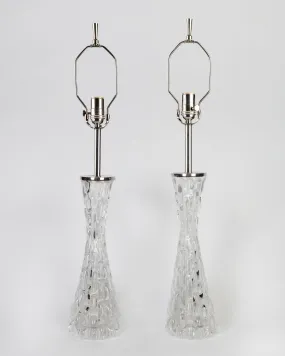 Orrefors Textured Glass Lamps