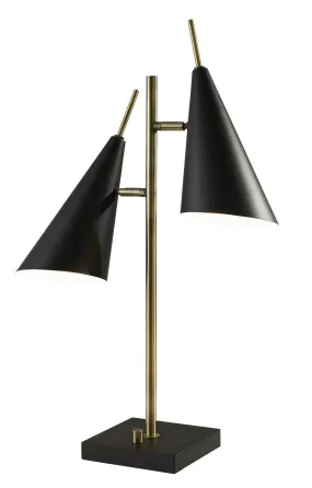 Owen 2-Light Table Lamp in Black Painted