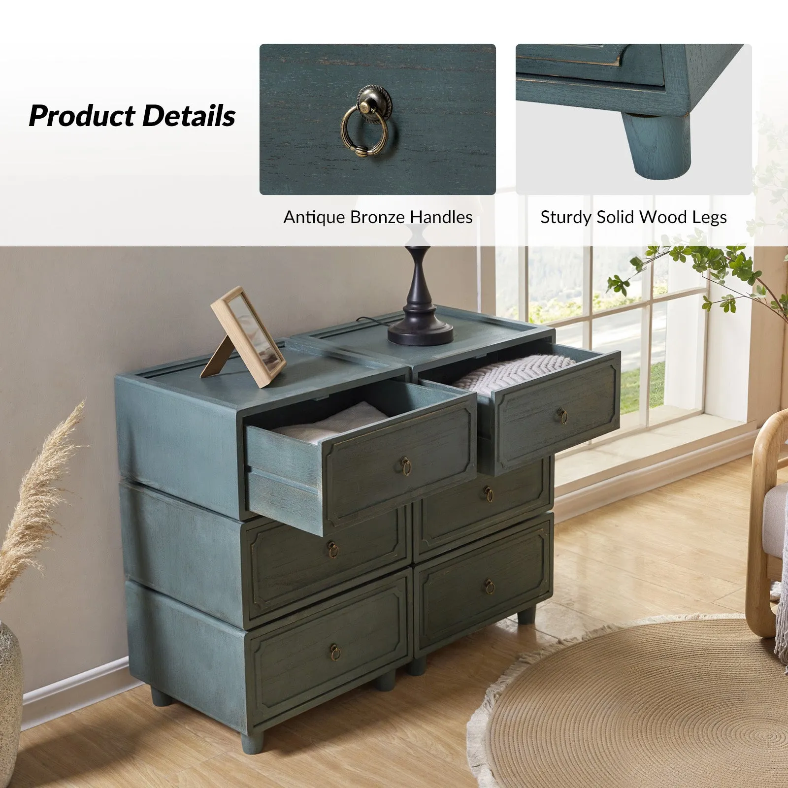 Peggie Transitional Farmhouse Combination Nightstand(Multiple Unit Options)