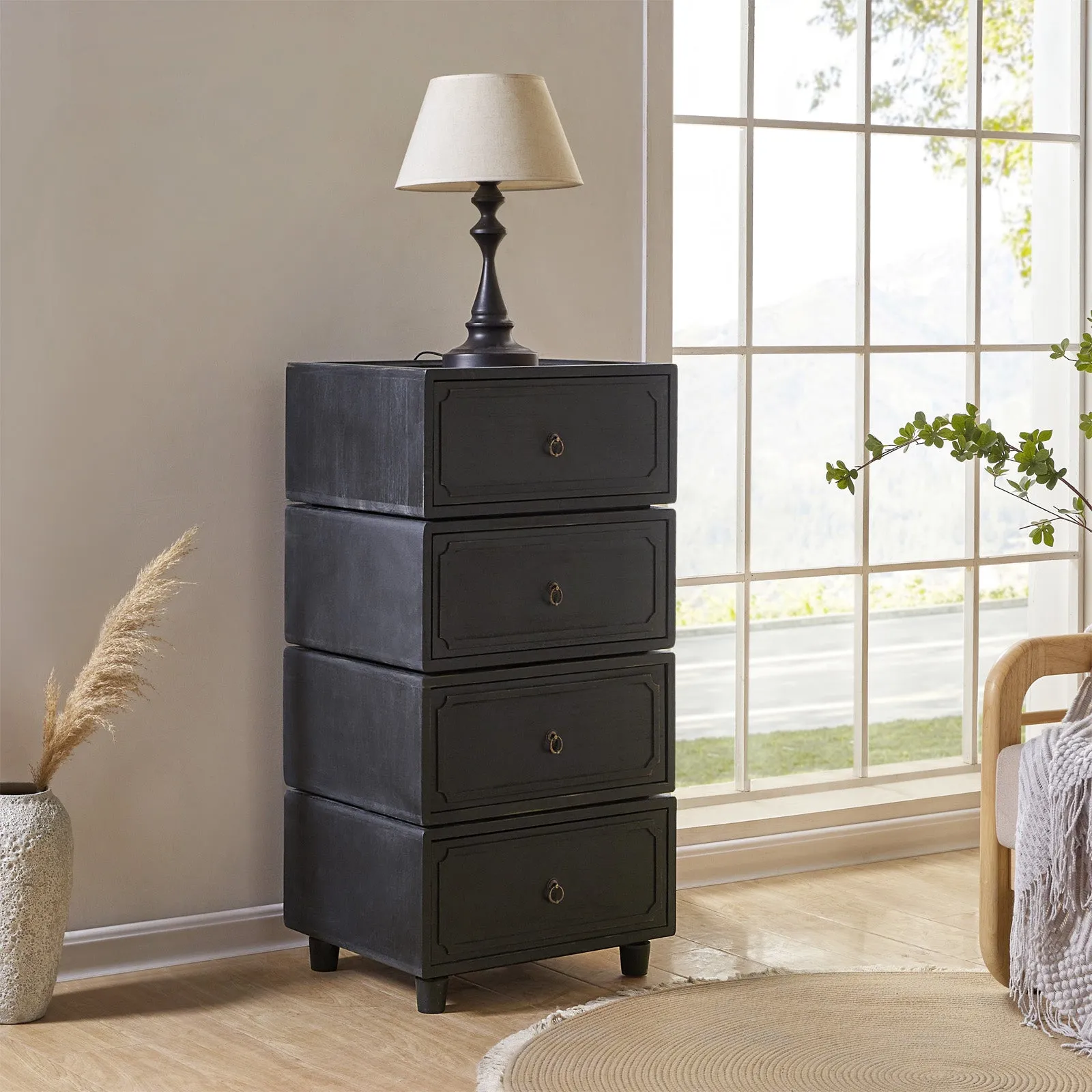 Peggie Transitional Farmhouse Combination Nightstand(Multiple Unit Options)