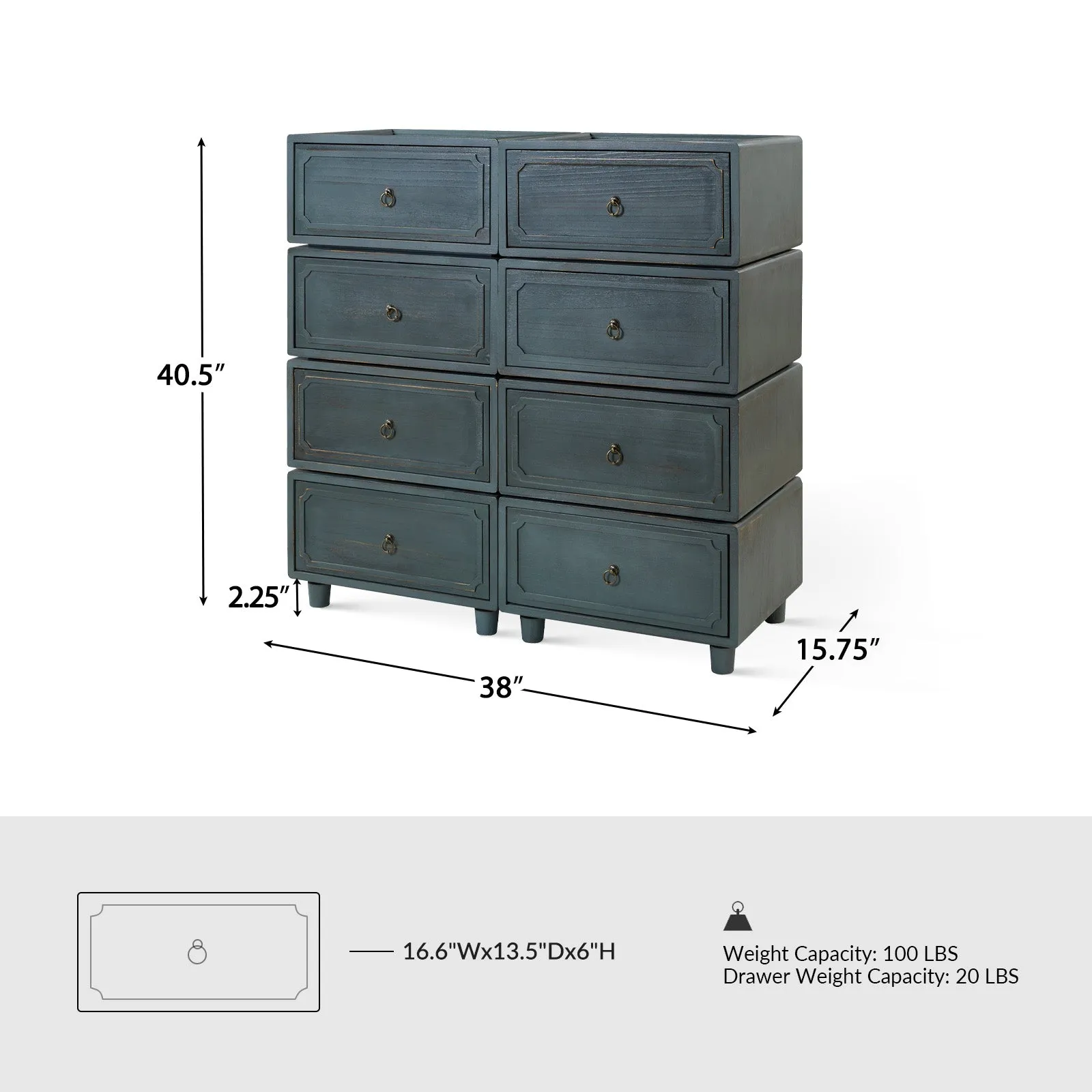 Peggie Transitional Farmhouse Combination Nightstand(Multiple Unit Options)