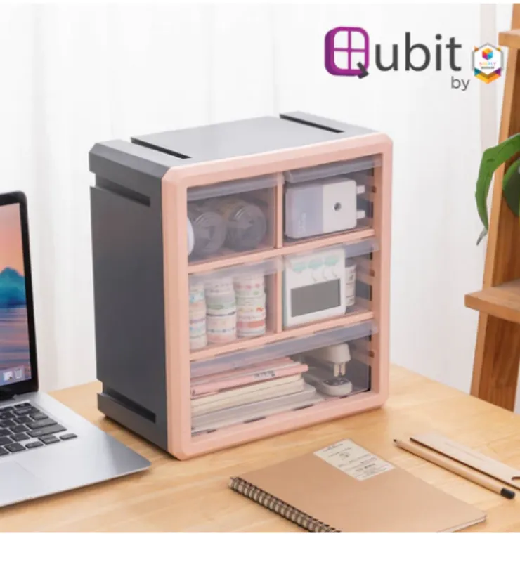 Penta Cube Storage Box Pink/Gray