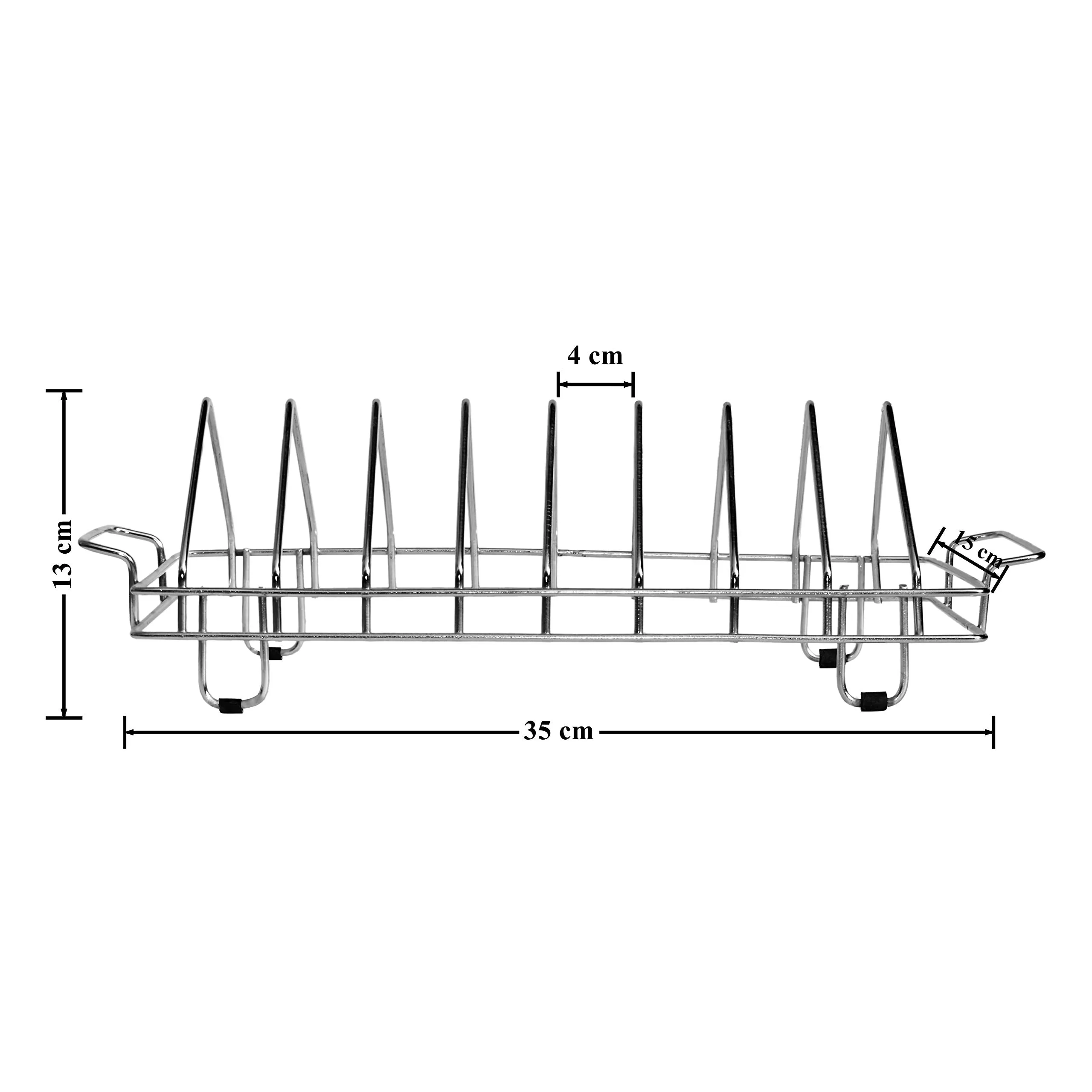 Planet Stainless Steel Dish Stand for Kitchen/Plate Stand/Saucer Stand/Plate Rack/Thali Stand/Modular Kitchen Rack for Kitchen/Tandem Box Accessories (Silver, Pack of 1)