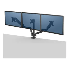Platinum Series Triple Monitor Arm For 27" Monitors, 360 Deg Rotation,  85/-20 Deg Tilt, 360 Deg Pan, Black, Supports 20 Lb