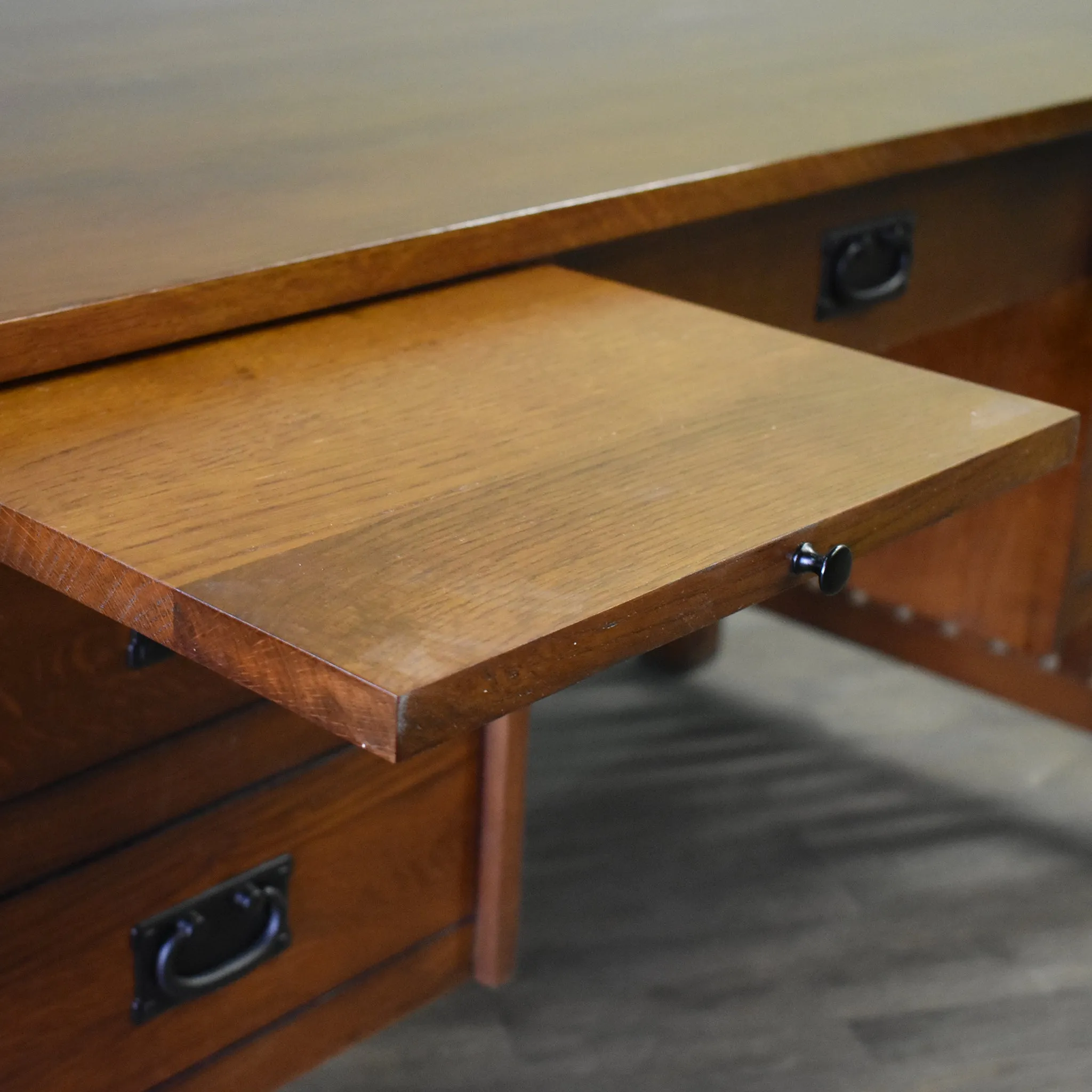 Preorder Mission Quarter Sawn Oak 5 Drawer Desk - Michael's Cherry (MC3)