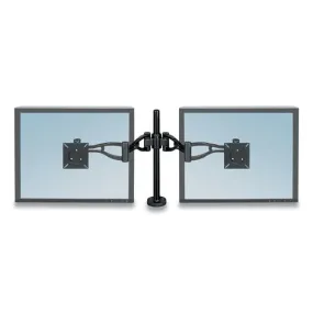 Professional Series Depth Adjustable Dual Monitor Arm, 360 Deg Rotation, 37 Deg Tilt, 360 Deg Pan, Black, Supports 24 Lb