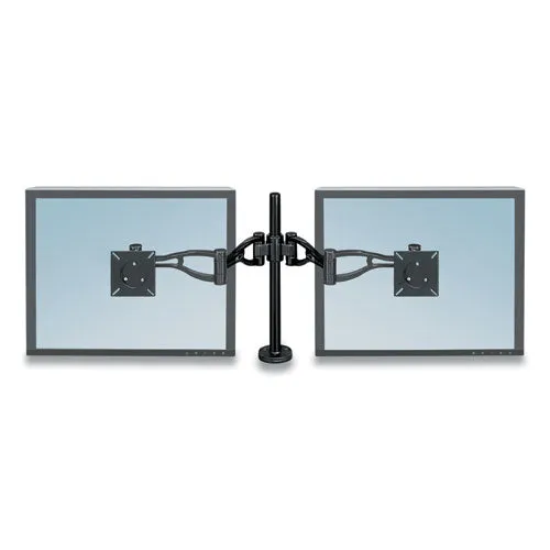 Professional Series Depth Adjustable Dual Monitor Arm, 360 Deg Rotation, 37 Deg Tilt, 360 Deg Pan, Black, Supports 24 Lb