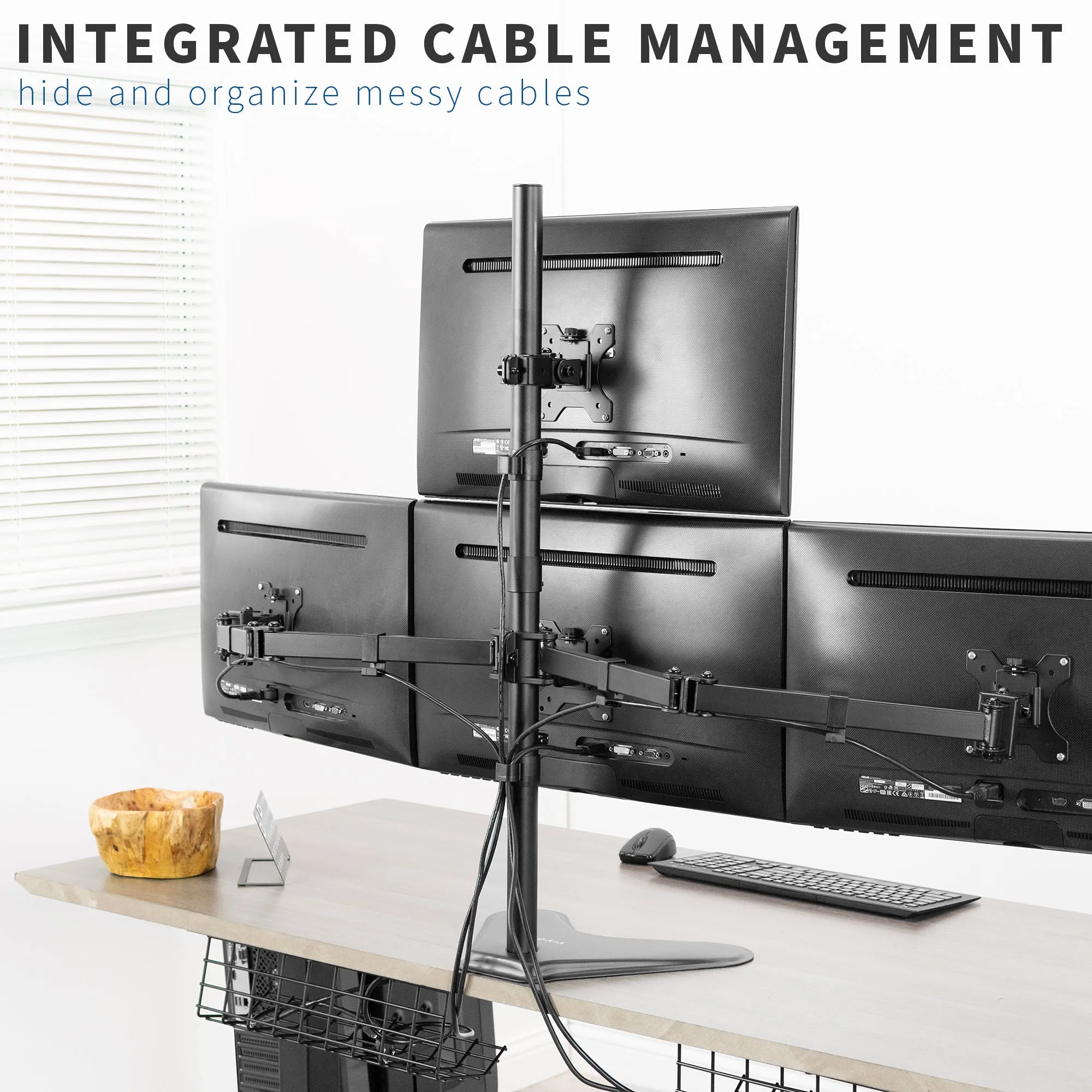 Quad 13” to 24” Monitor Desk Stand