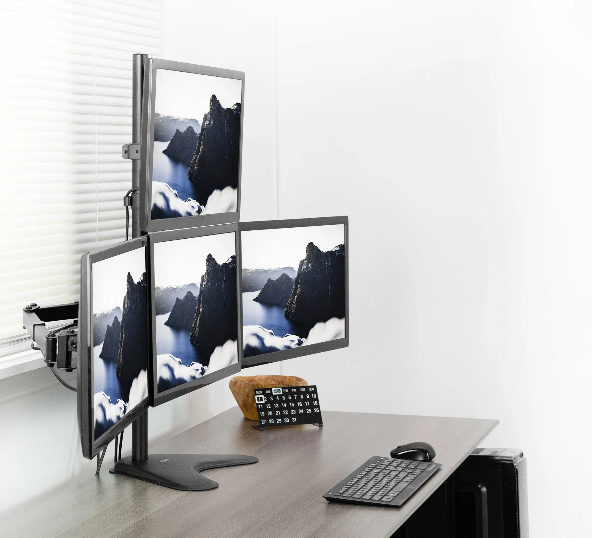 Quad 13” to 24” Monitor Desk Stand