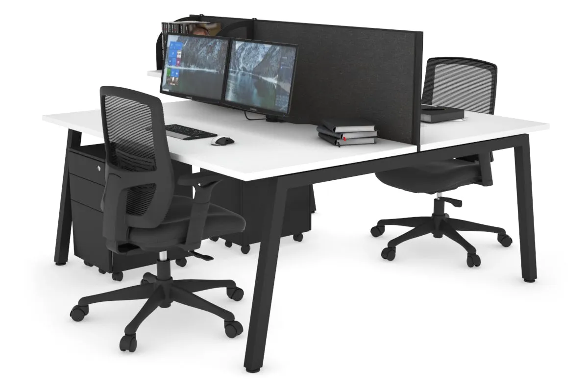Quadro 2 Person Office Workstation [1600L x 800W with Cable Scallop]