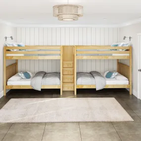 Queen High Quad Bunk with Stairs in Middle