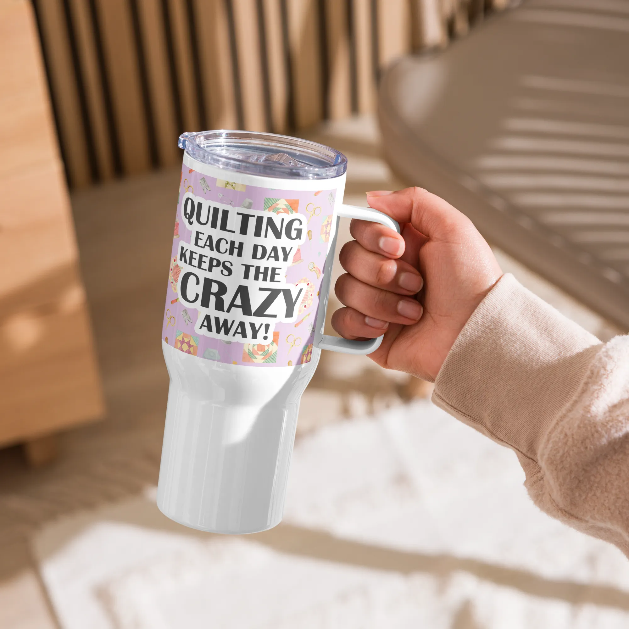 Quilting Each Day 25 oz Travel Mug