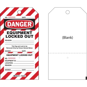 "Danger Equipment Locked Out" Two-Part Perforated Tags, Pack of 25