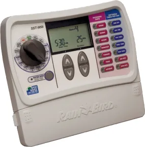 Rain Bird SST900IN Irrigation Timer, 120 V, 9 -Zone, 1 -Program, Digital Display, Wall Mounting, White :EA: QUANTITY: 1