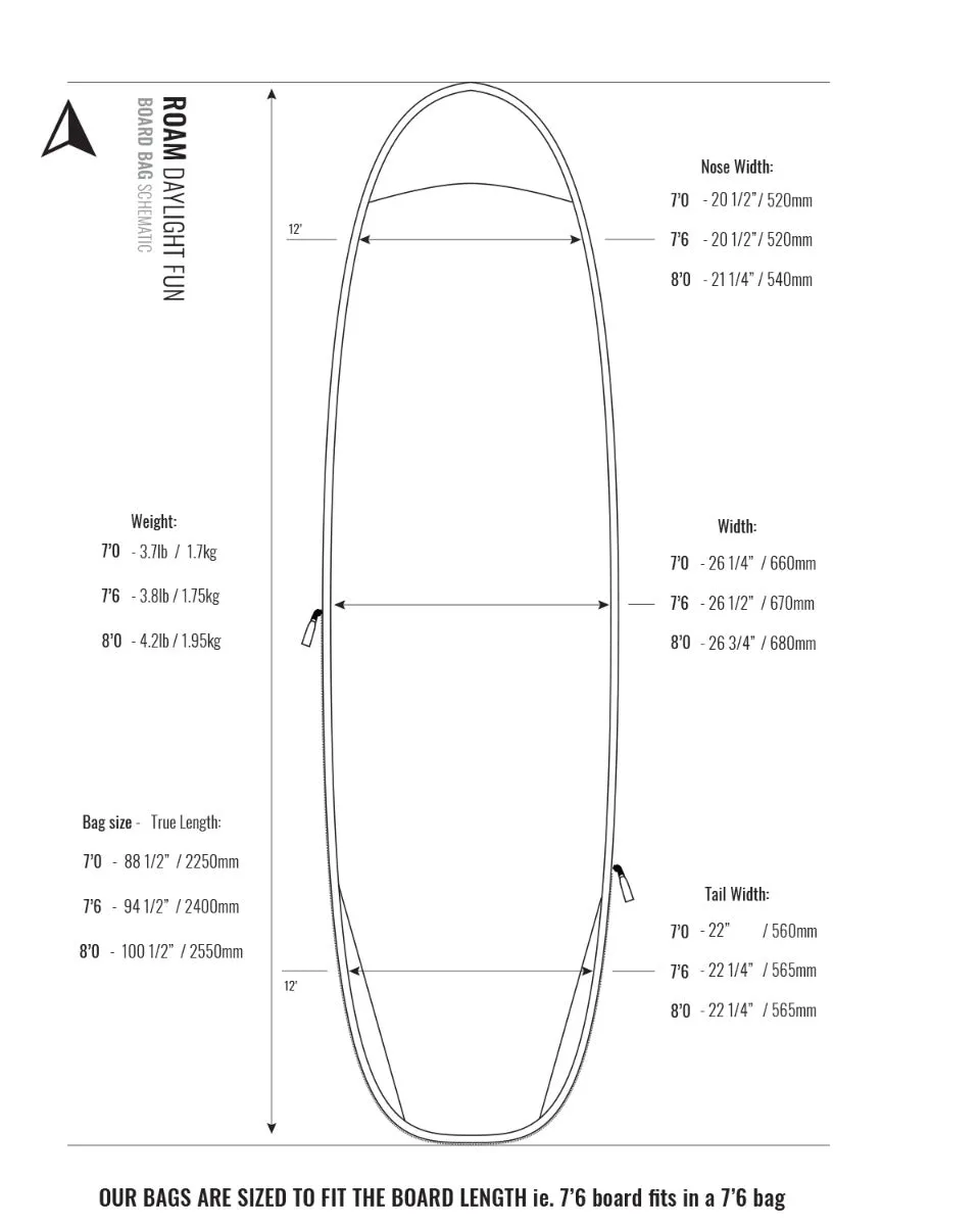 Roam Funboard Day Lite Day Surfboard Bag