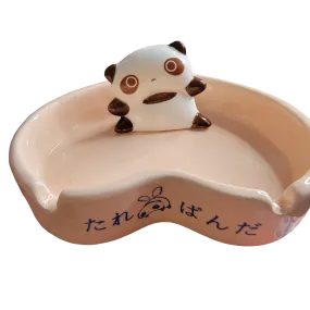 San-x Tarepanda, Vintage Ceramic Heart Shaped Trinket Tray