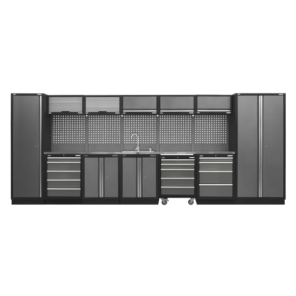 Sealey APMSSTACK01SS Superline PRO® 4.9m Storage System - Stainless Worktop