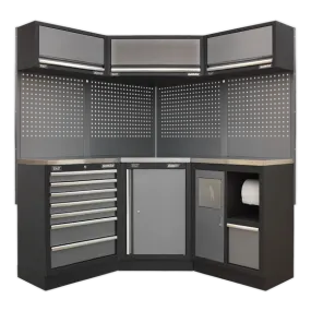 Sealey APMSSTACK08SS Superline Pro 1.6m Corner Storage System - Stainless Worktop