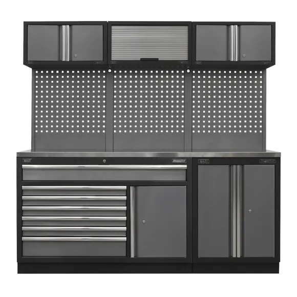 Sealey APMSSTACK11SS Superline Pro 2.04m Storage System - Stainless Steel Worktop