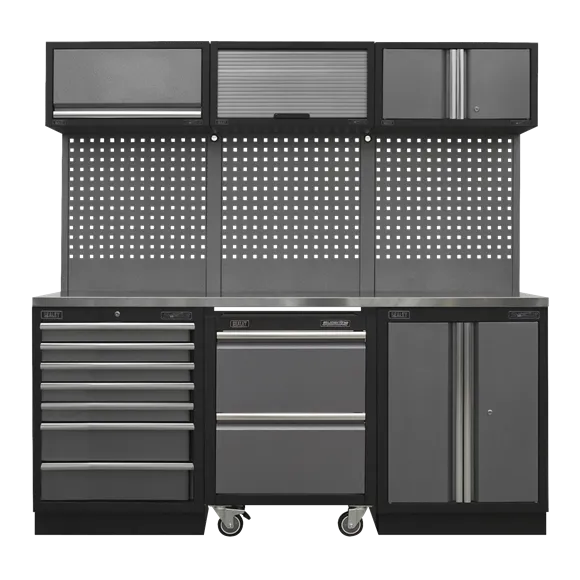 Sealey APMSSTACK12SS Superline Pro 2.04m Storage System - Stainless Steel Worktop