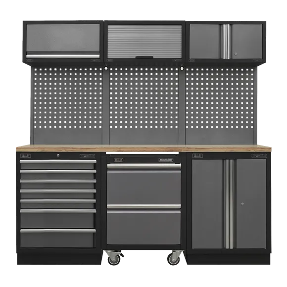 Sealey APMSSTACK12W Superline Pro 2.04m Storage System - Pressed Wood Worktop