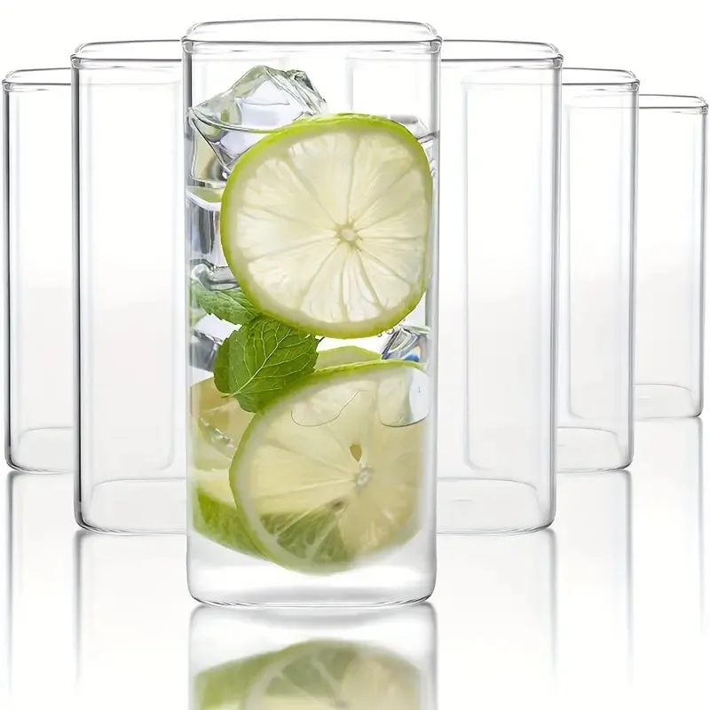 Set of 6 glass cups and glasses. Variety of designs for every occasion.