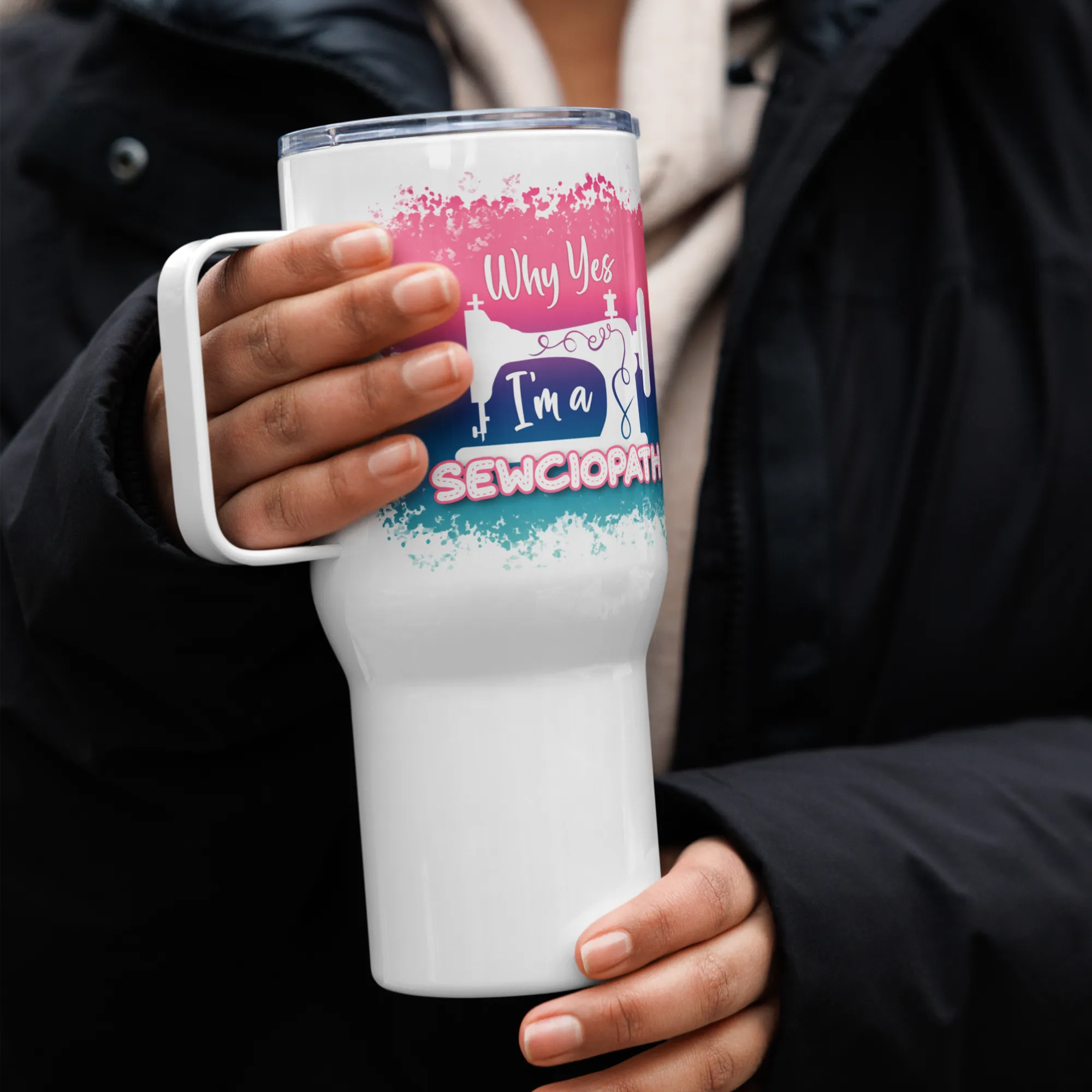 Sewciopath 25 oz Travel Mug