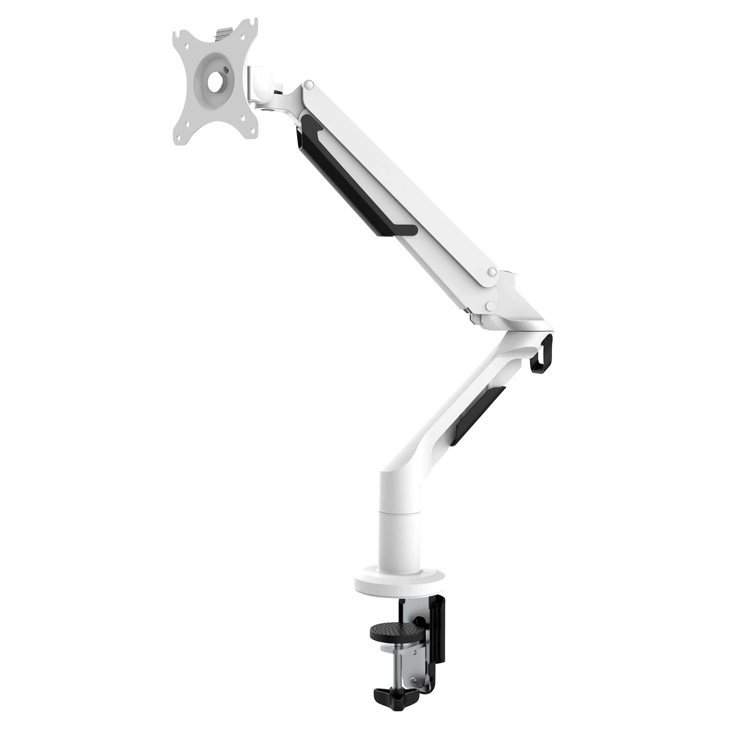 Single Monitor Arm, Adjustable & Rotating 12kg Load Capacity, 17-36" Screens - White - DH26