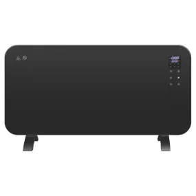 Smart Heater Glass Panel Freestanding or Wall-Mounted Smart Wi-Fi Black 2kW