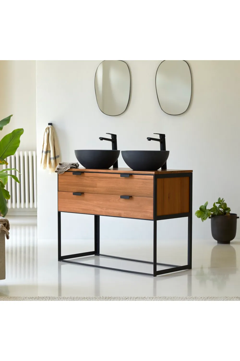 Solid Acacia Vanity Unit | Tikamoon Urban