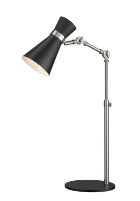 Soriano 1-Light Table Lamp in Matte Black & Brushed Nickel