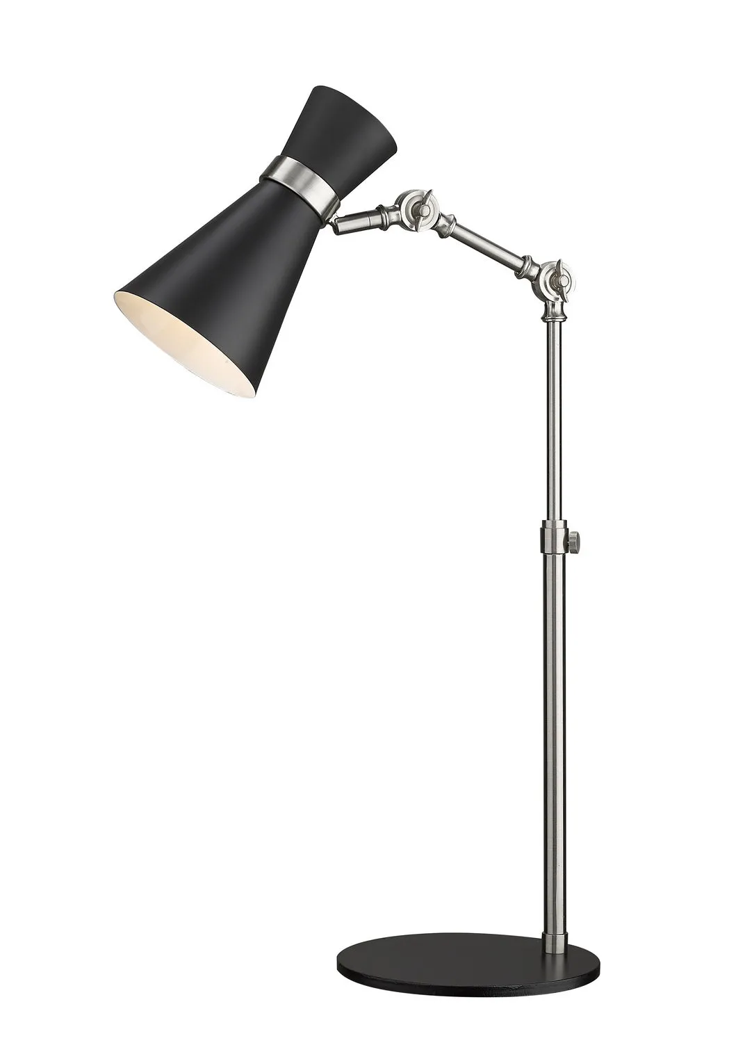 Soriano 1-Light Table Lamp in Matte Black & Brushed Nickel