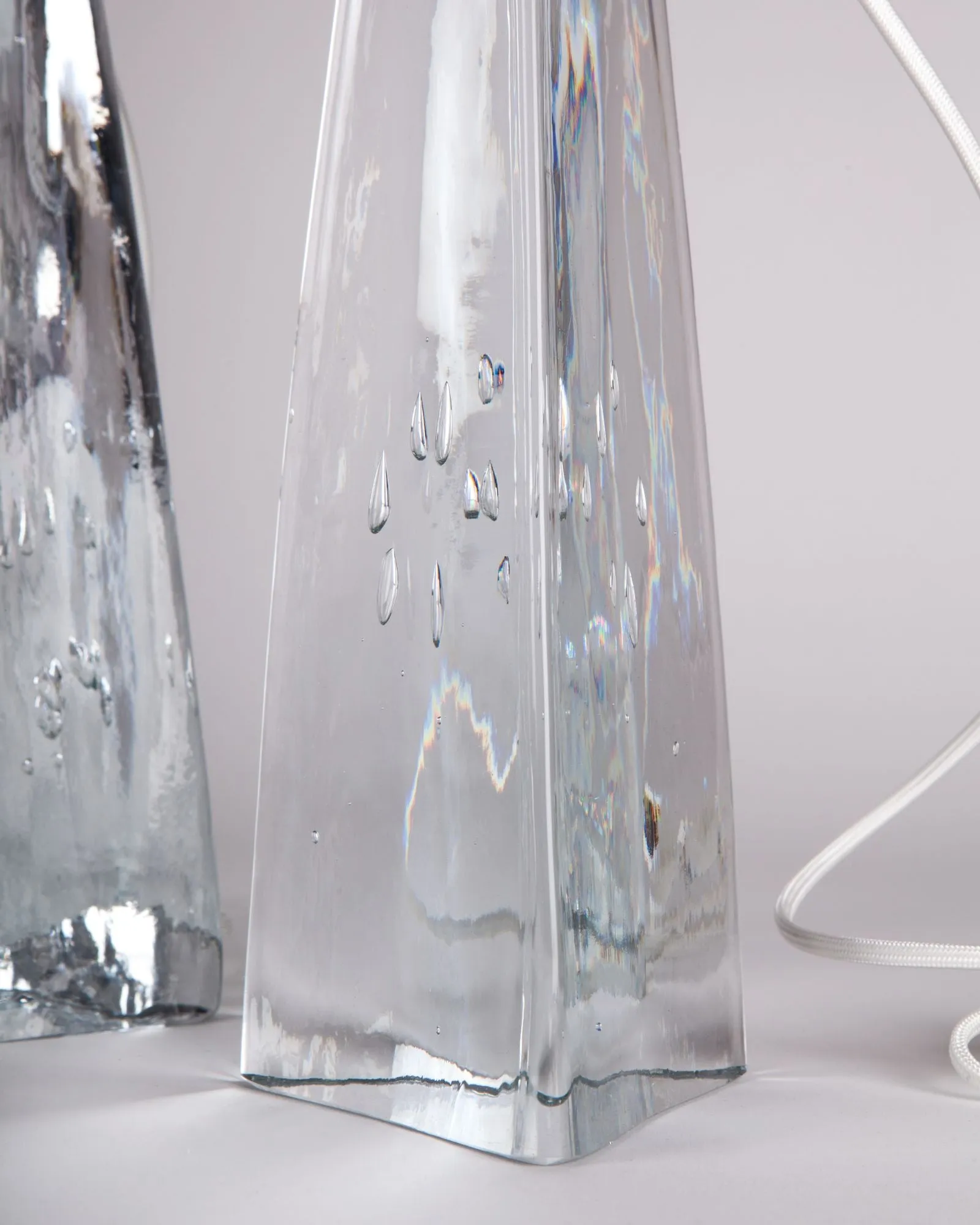Swedish Table Lamps with Clear Solid Glass