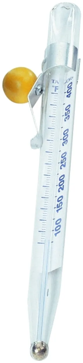 Taylor 5978 Candy/Deep Fry Thermometer, 100 to 400 deg F, Analog Display, White :EA: QUANTITY: 1