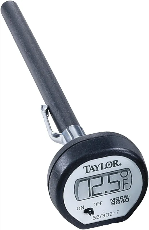 Taylor 9840 Thermometer,-58 to 302 deg F, LCD Display, Red :EA: QUANTITY: 1
