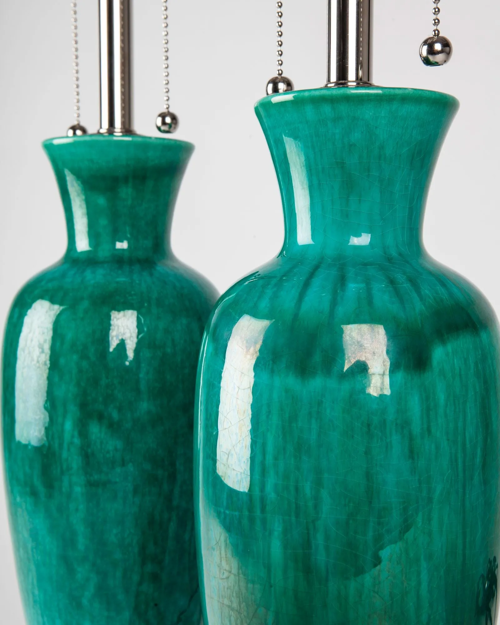Teal Glazed Ceramic Table Lamps