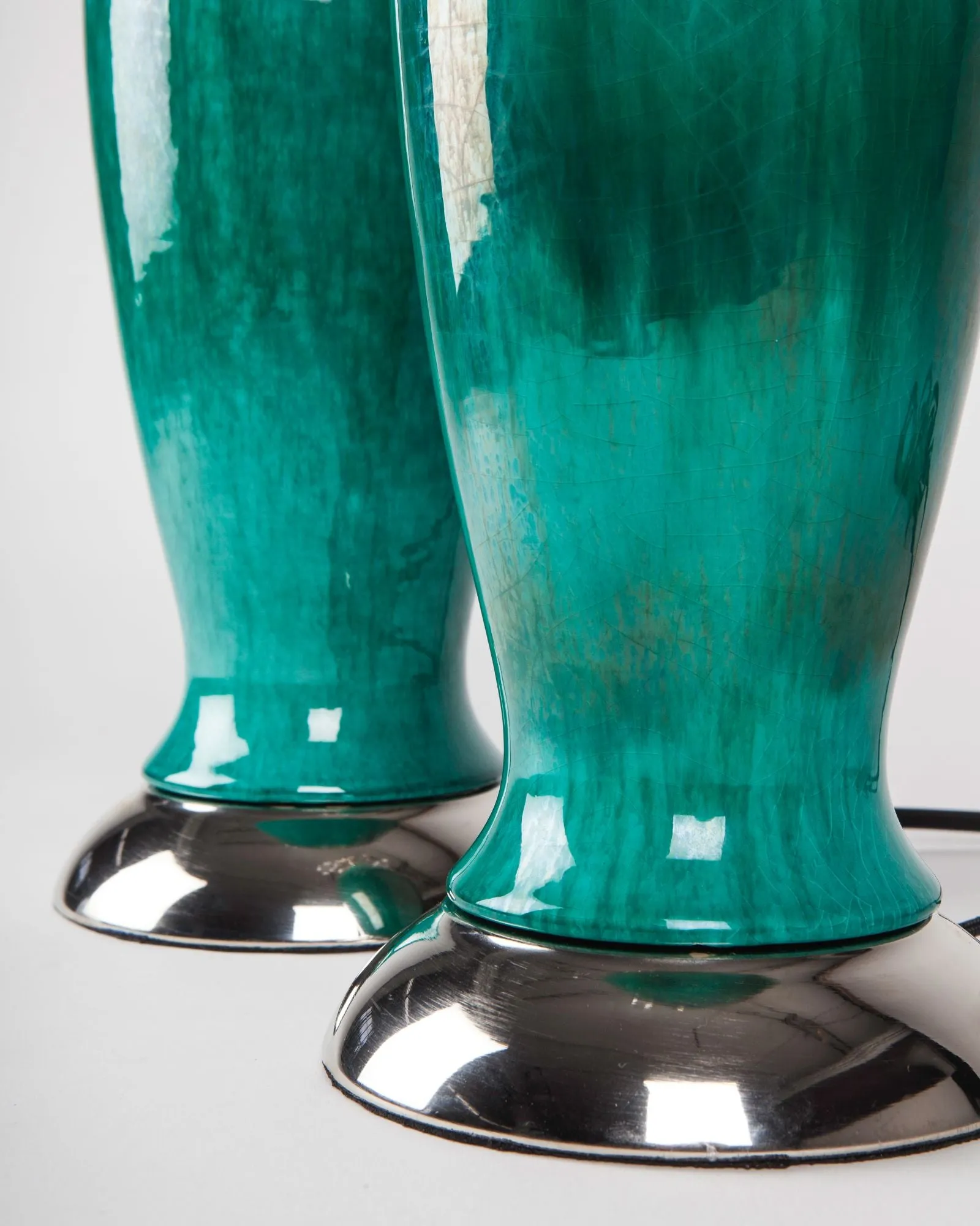 Teal Glazed Ceramic Table Lamps