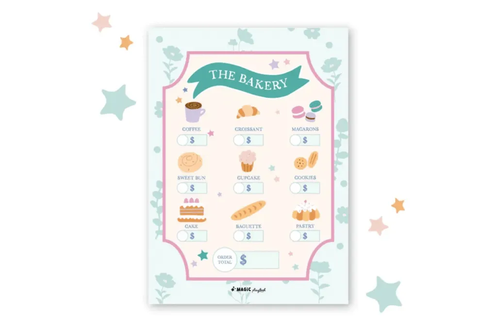 The Bakery Pretend Play Notepad
