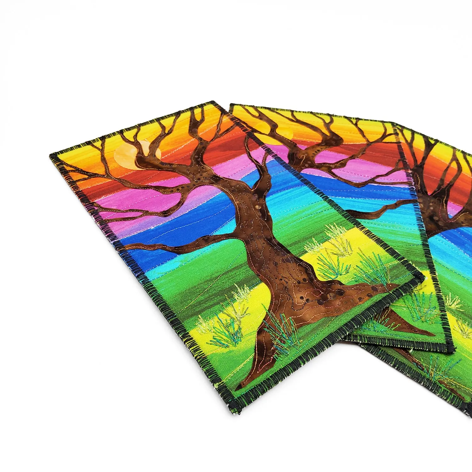 Tree in the Meadow Vertical Fabric Card