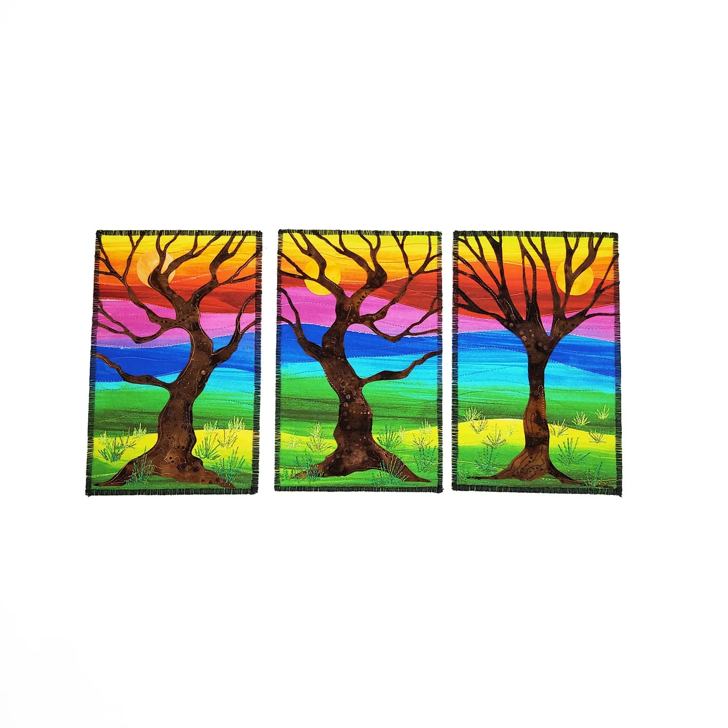 Tree in the Meadow Vertical Fabric Card