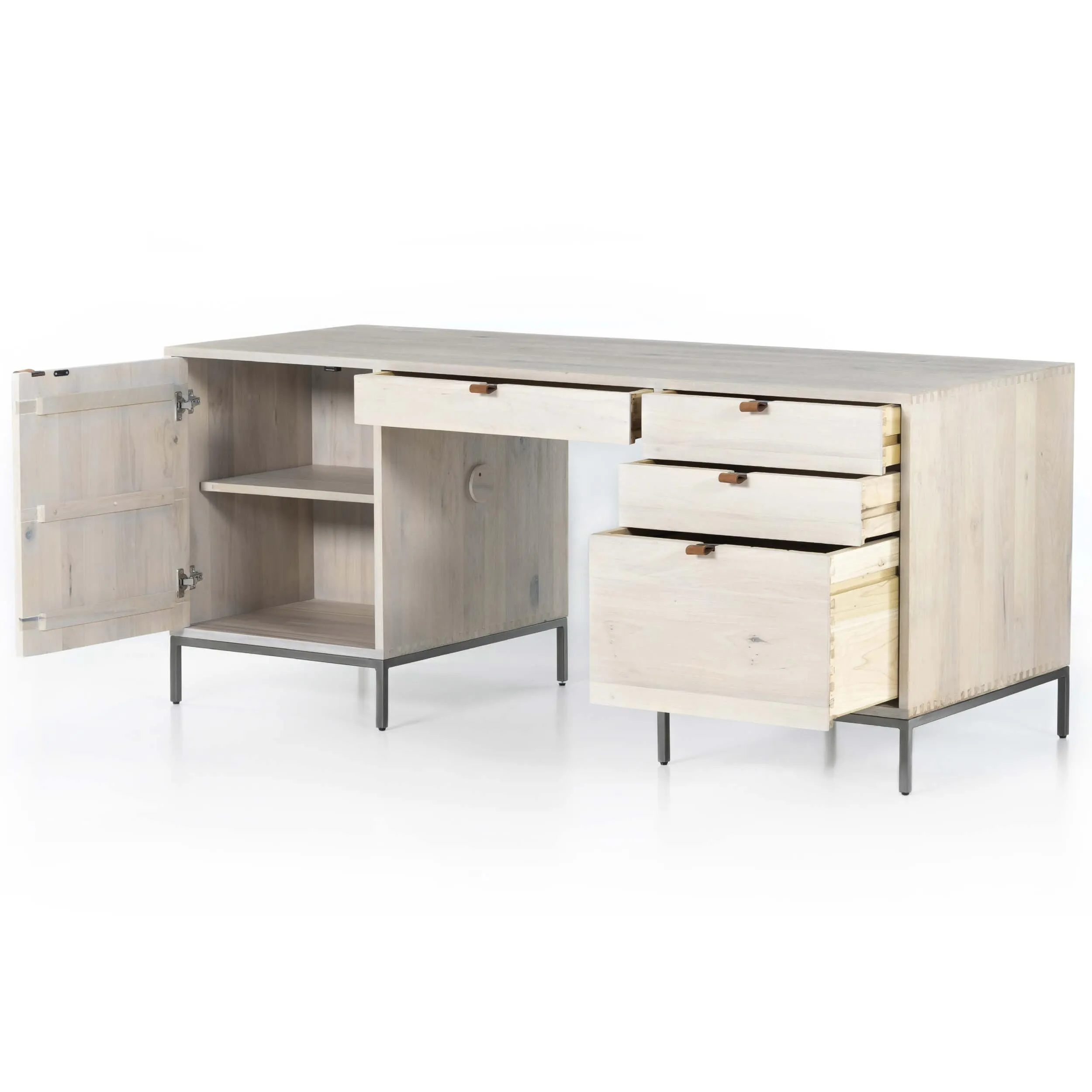Trey Executive Desk, Dove Poplar