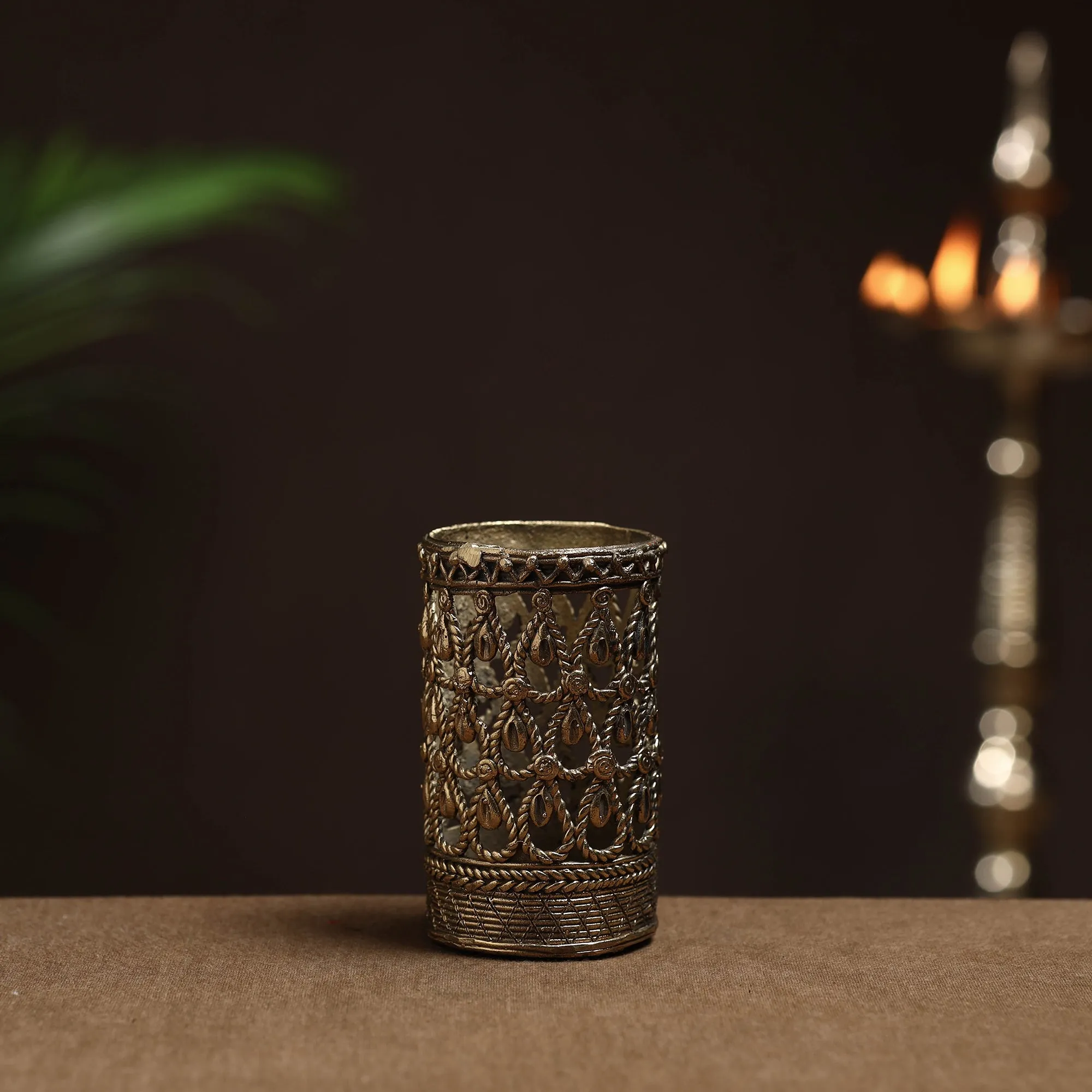 Tribal Odisha Dokra Handmade Pen Stand