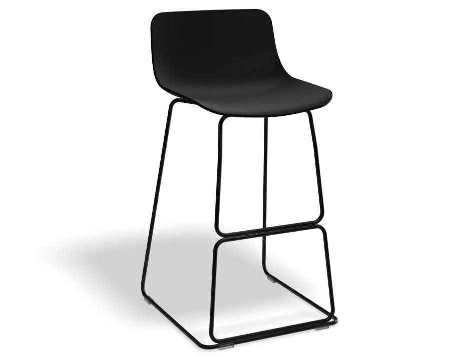 Umbria Stool - Black - Black Shell  - 77cm Commercial Bar Height
