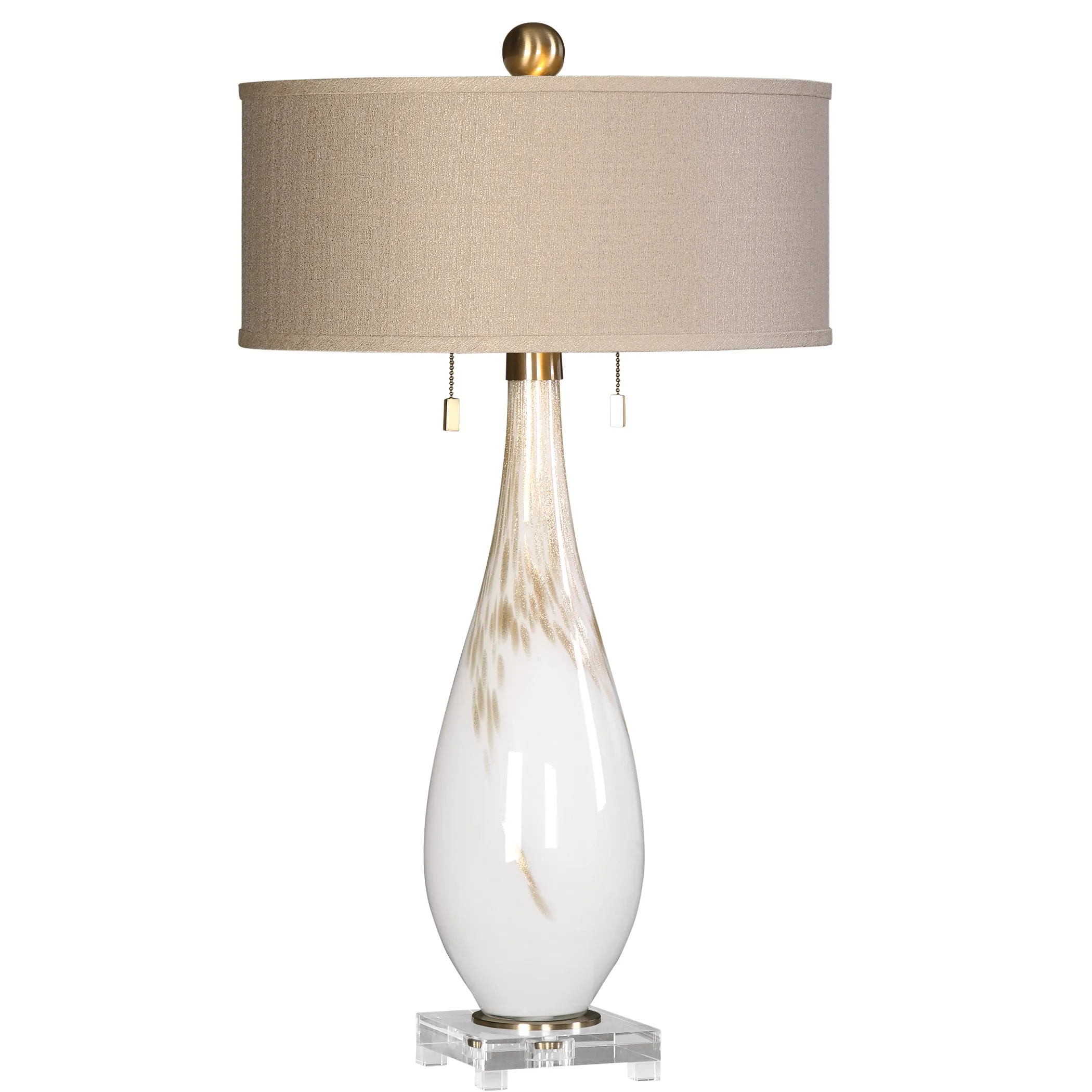 Uttermost Cardoni White Glass Table Lamp