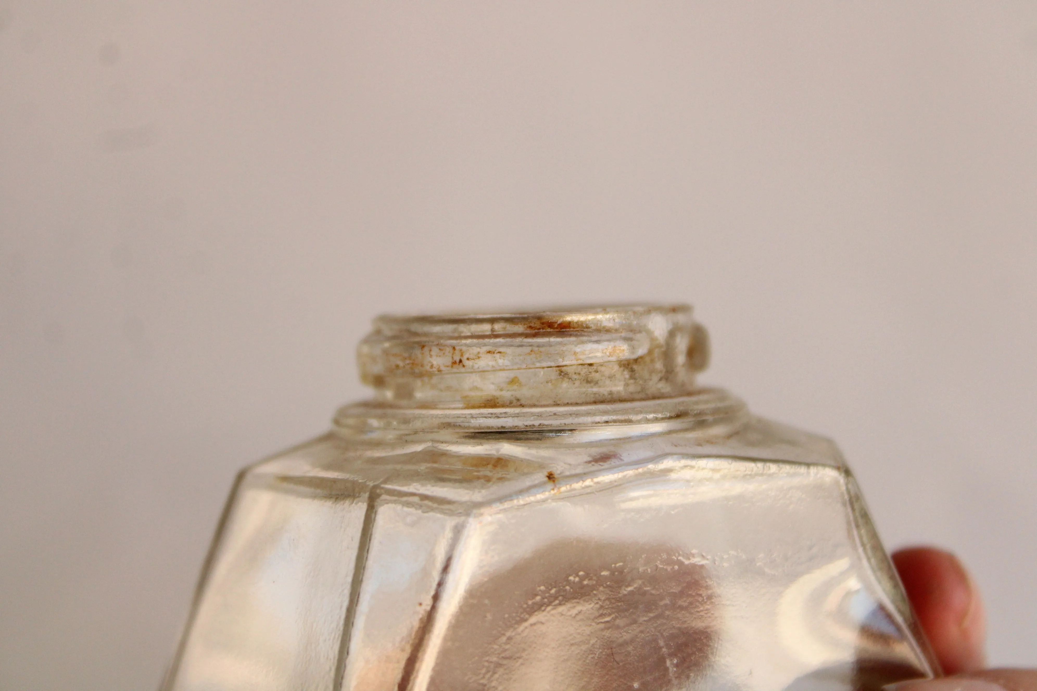 Vintage 1940s Waterman's Ink Glass Bottle with Lid