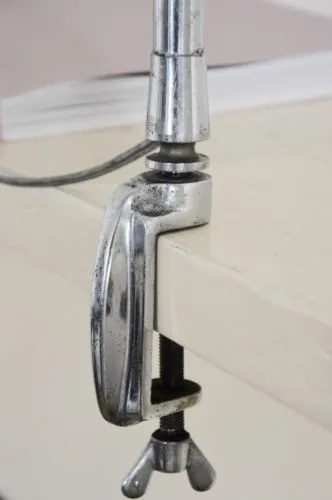 vintage industrial FRENCH JUMO 210 desk lamp with clamp 