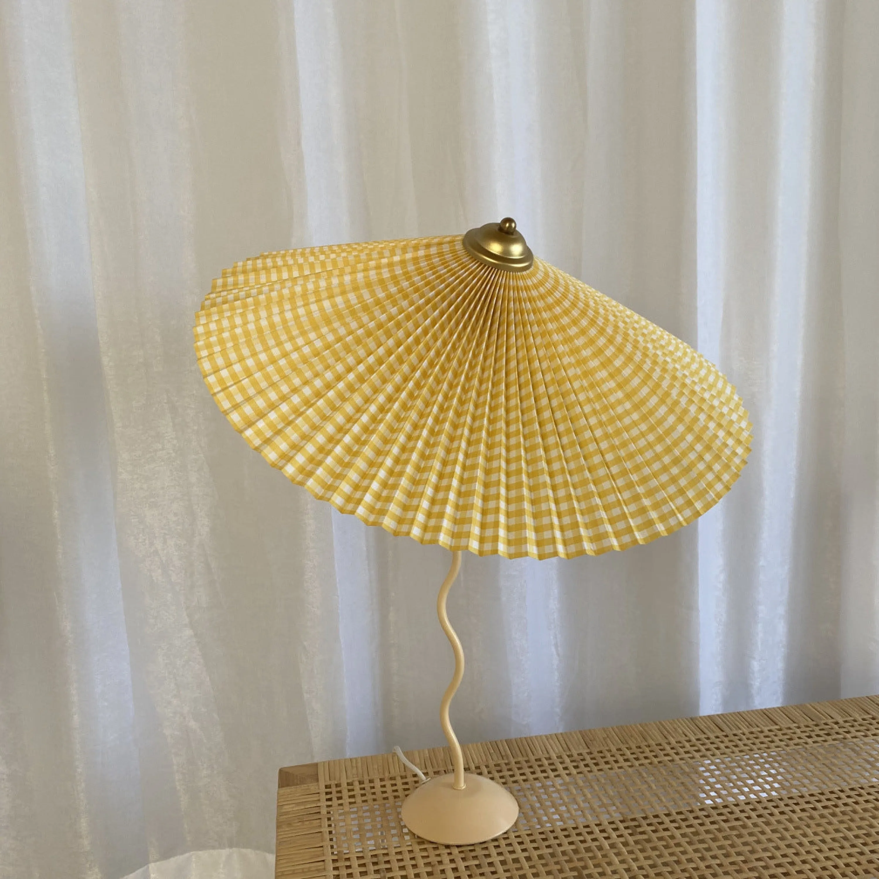 Vintage Inspired Tilted Umbrella Lamp / White